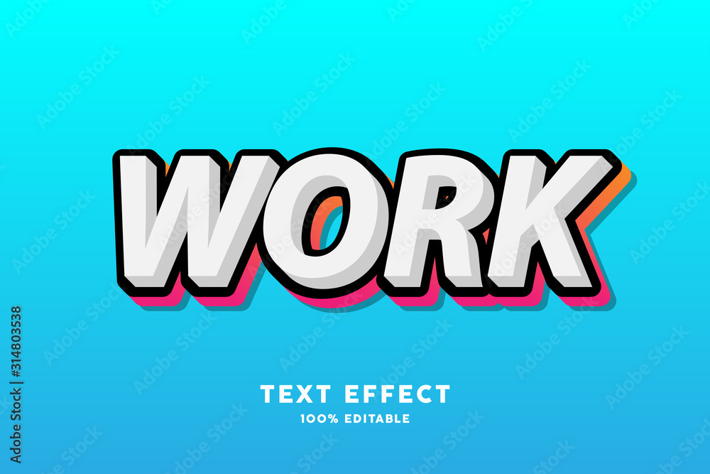 Editable Text effect, Black and red gradient outline text effect Stock ...