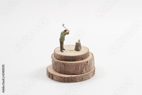 Фотография a figure of lumber worker with axe