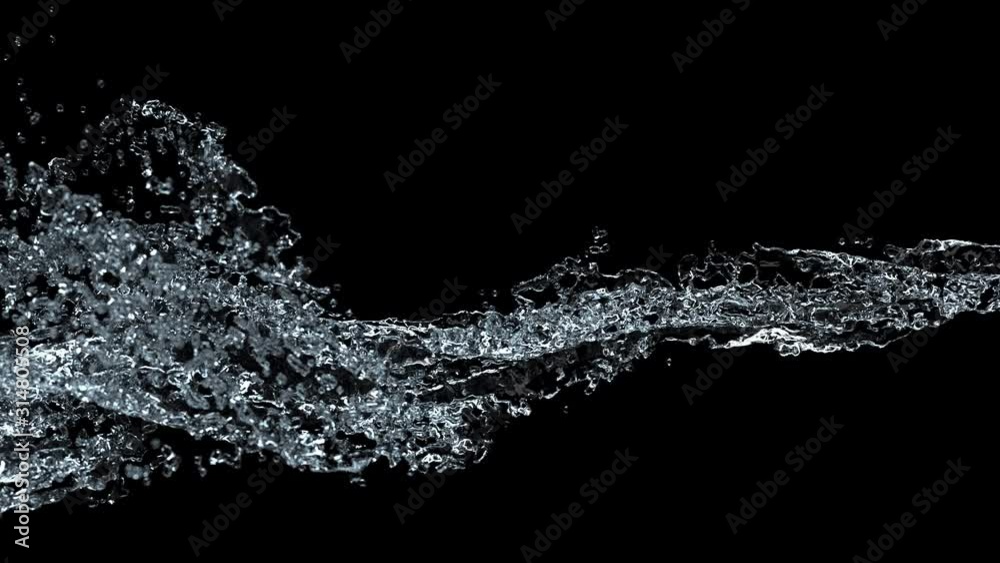 animation of a stream of water on a dark background