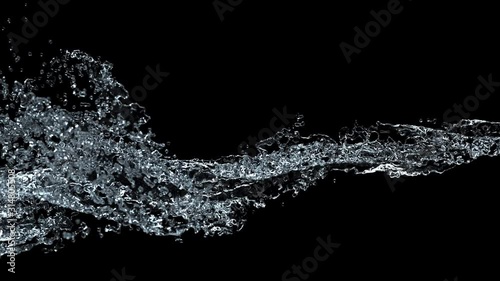animation of a stream of water on a dark background