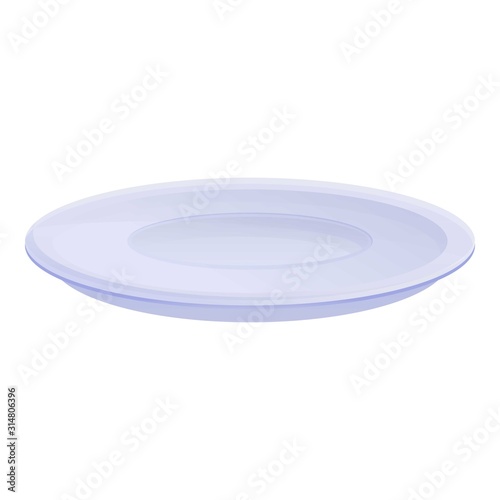 Plastic plate icon. Cartoon of plastic plate vector icon for web design isolated on white background