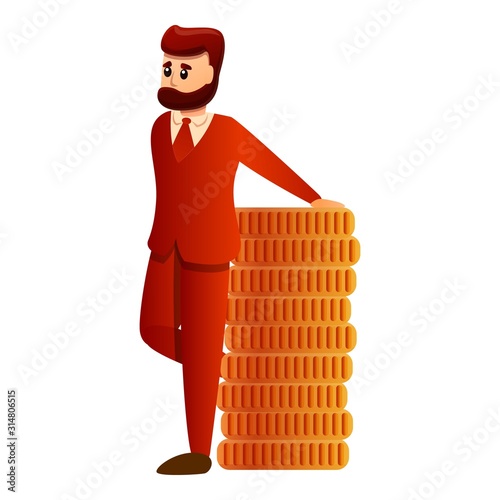 Millionaire icon. Cartoon of millionaire vector icon for web design isolated on white background