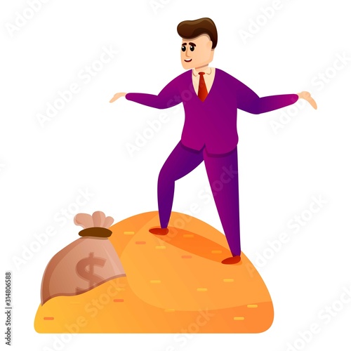 Happy millionaire icon. Cartoon of happy millionaire vector icon for web design isolated on white background