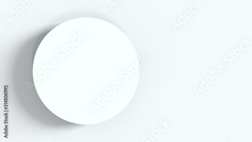 3d rendering. Top view of Simple empty white circle podium stage background.