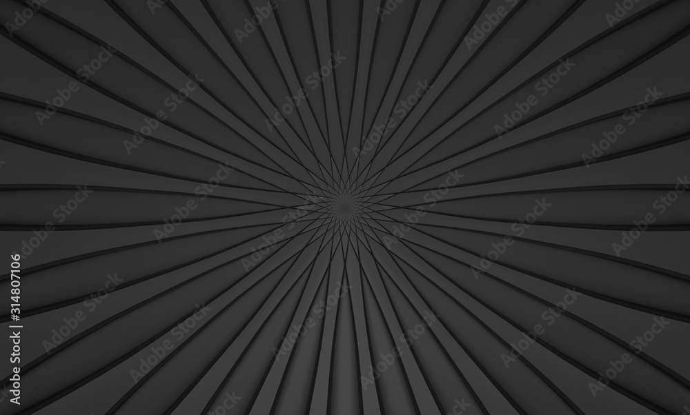 Obraz premium 3d rendering. abstract Black swirl twist art design wall background.