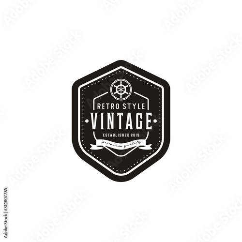 Simple Anchor Silhouette Vintage Retro logo design for boat ship navy nautical transport