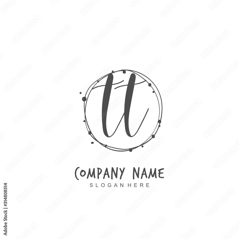 Fototapeta premium Handwritten initial letter T TT for identity and logo. Vector logo template with handwriting and signature style.