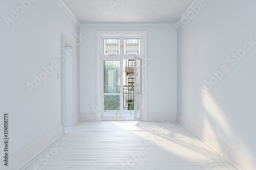 3d render - empty scandinavian room