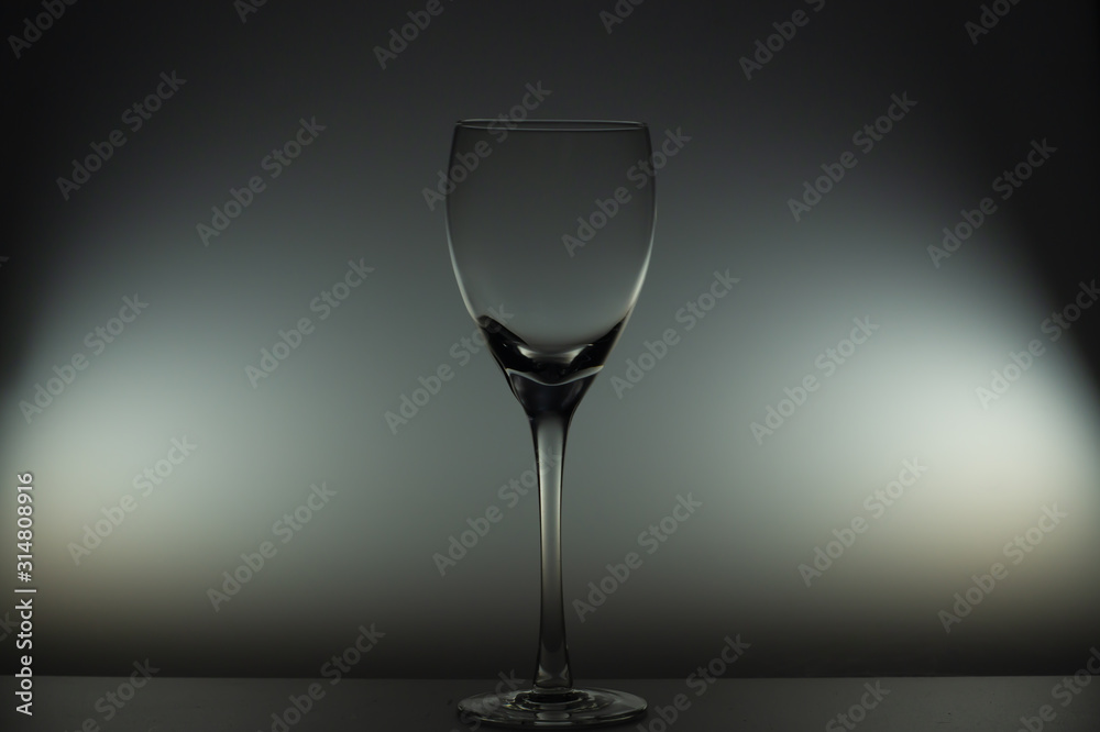 Empty wine glass stands on the table Empty wine glass stands on the table