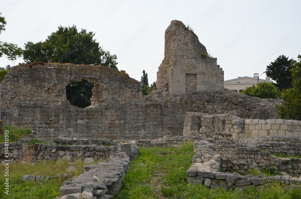 The ruins of the ancient city of Chersonesos. Sevastopol, Crimea