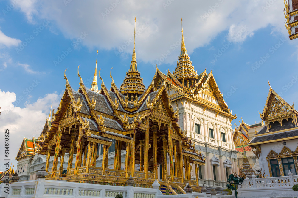 Beautiful Aporn Pimok Hall near Chakri Throne Hall in Grand Palace of Bangkok,Thailand.