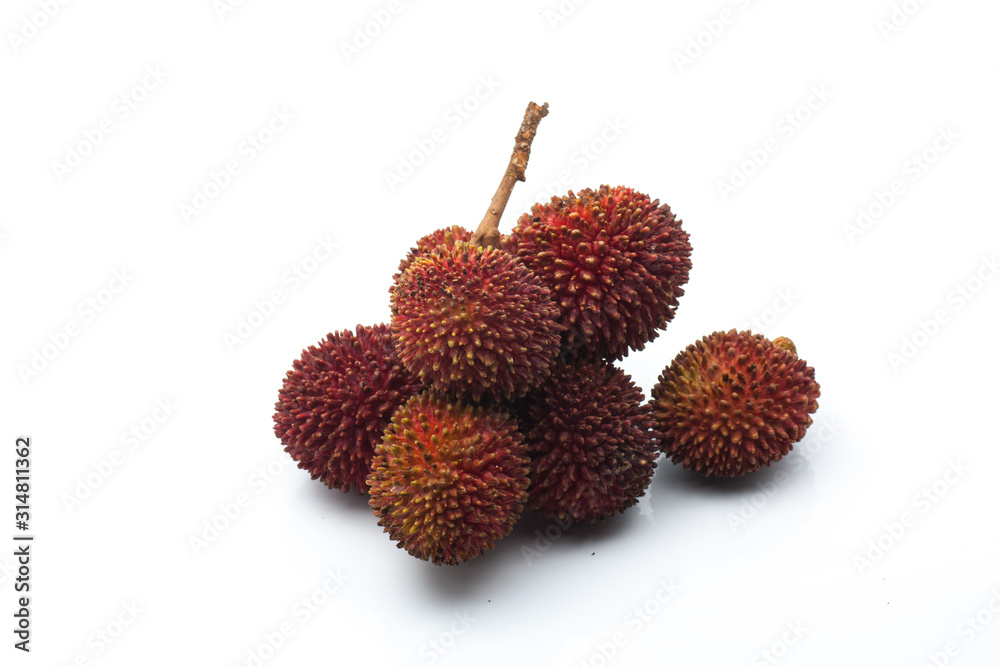 Pulasan or wild rambutan on isolated background Pulasan or wild rambutan on isolated background