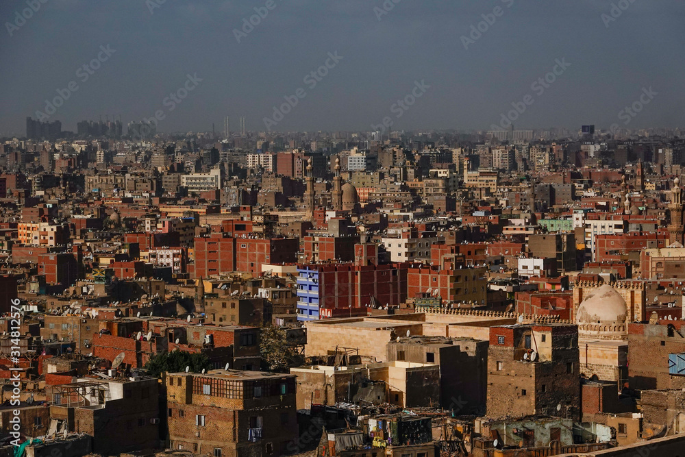 Cairo, Egypt The skyline of Cairo seen from the grounds of the Muhammed Ali mosque
