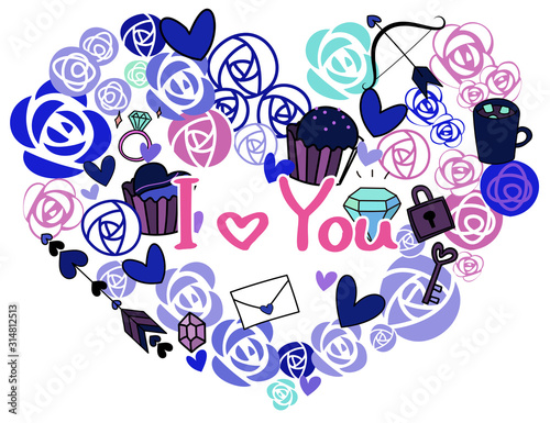 Valentine logo and illustration