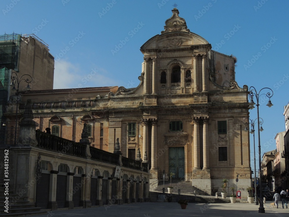 Ragusa – Scininà palace facade in baroque style with the staircase