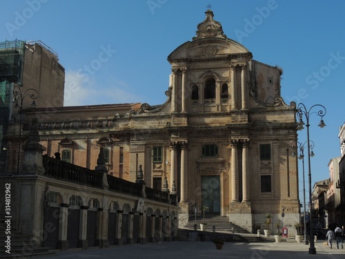 Ragusa – Scininà palace facade in baroque style with the staircase