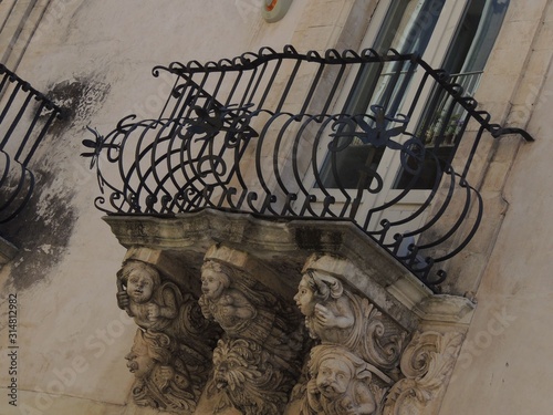 Ragusa – decorated balcony in Zacco palace