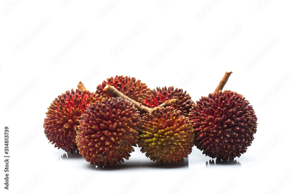 Pulasan or wild rambutan on isolated background Pulasan or wild rambutan on isolated background