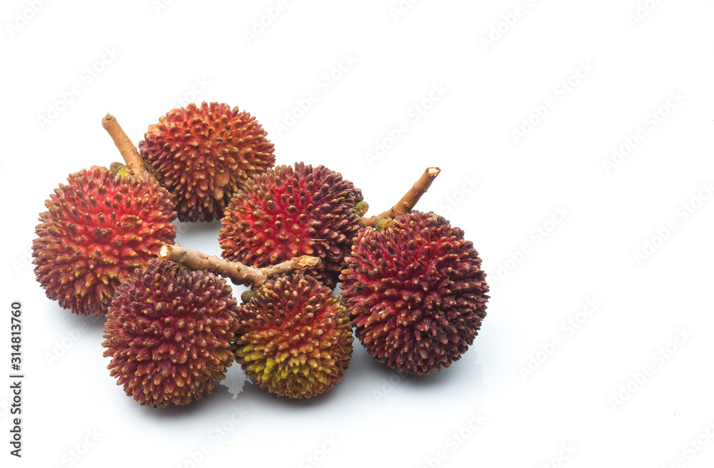Pulasan or wild rambutan on isolated background Pulasan or wild rambutan on isolated background
