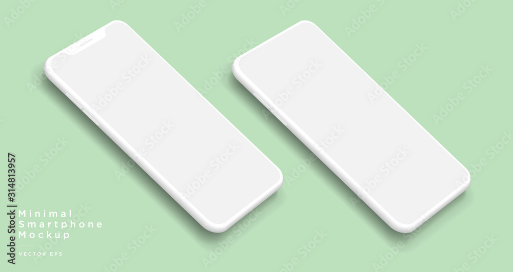 Minimalist modern clay mockup smartphones. Vector EPS. Minimalist modern clay mockup smartphones. Vector EPS.