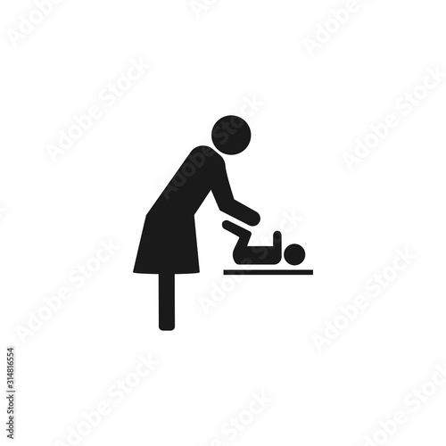 Baby change icon. Vector illustration, flat design