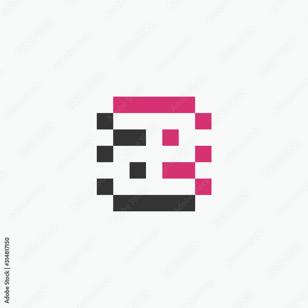 A E A E Pixel Letter Logo with Digital Shattered Black Squares. Creative Letters Vector Illustration. A E A E Pixel Letter Logo with Digital Shattered Black Squares. Creative Letters Vector Illustration.