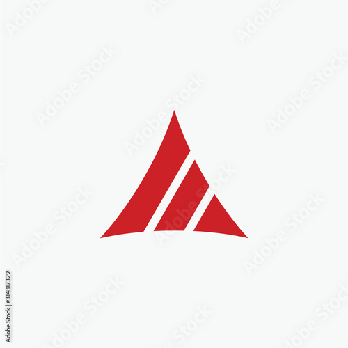 letter A for sport logo. Abstract vector illustration. summit shape line design concept. Line creative symbol. Universal vector icon. Roof mount camp sign. - vector