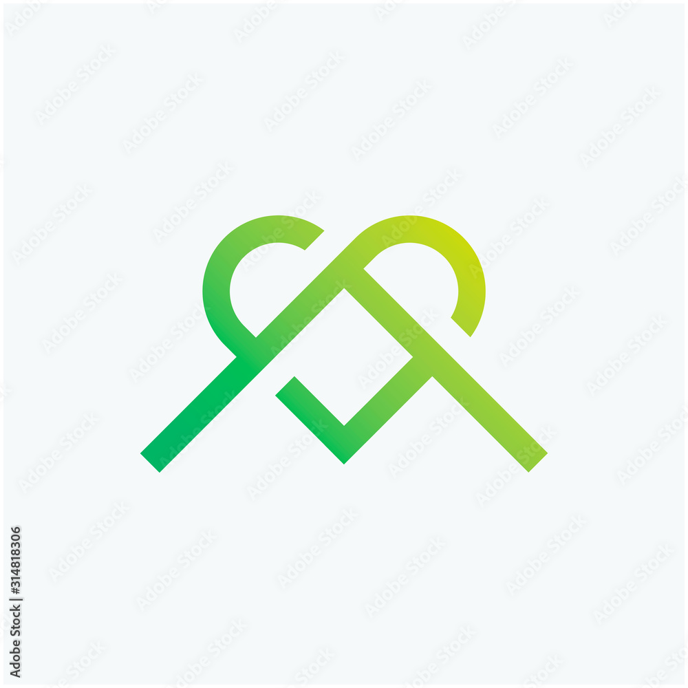 Initial letter AM with love element. creative minimal logo icon design with letter A M . elegant Logo template vector creative business. - VECTOR Initial letter AM with love element. creative minimal logo icon design with letter A M . elegant Logo template vector creative business. - VECTOR