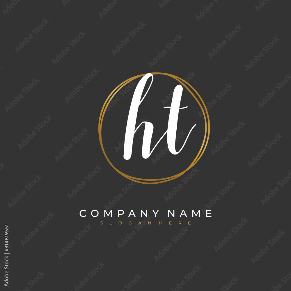 Handwritten initial letter H T HT for identity and logo. Vector logo template with handwriting and signature style. Handwritten initial letter H T HT for identity and logo. Vector logo template with handwriting and signature style.