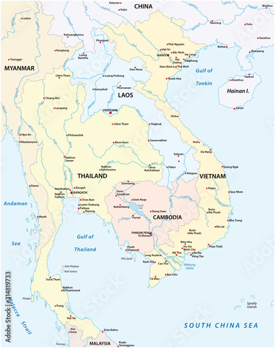 Map of the states of Southeast Asia