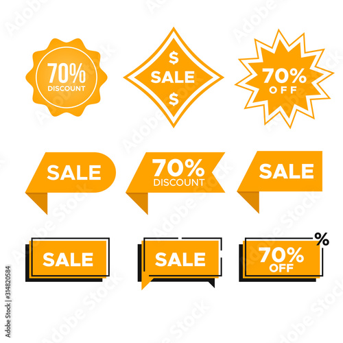 Set of sale label tag vector template. Sale promotion vector illustraiton template.