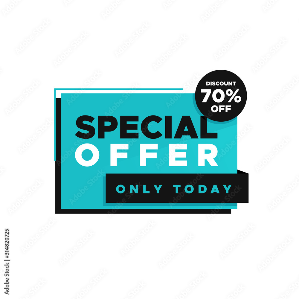 Special offer label tag vector illustration template. Discount offer vector template.