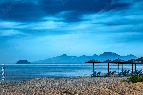 Mediterranean sea beach on Kos island  Greece.