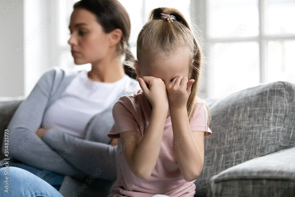 Offended small girl and mom not talking after fight Offended small girl and mom not talking after fight