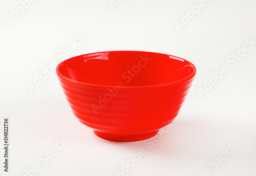 Red plastic bowl