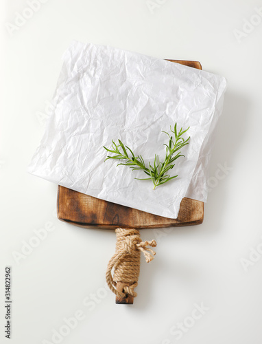 White butcher paper on cutting board