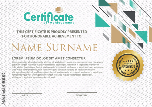 Horizontal modern certificate template