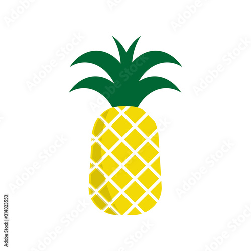Single Fresh and healthy pineapple illustration icon. Simple and natural design of pineapple. Fruit basic element graphic resources.