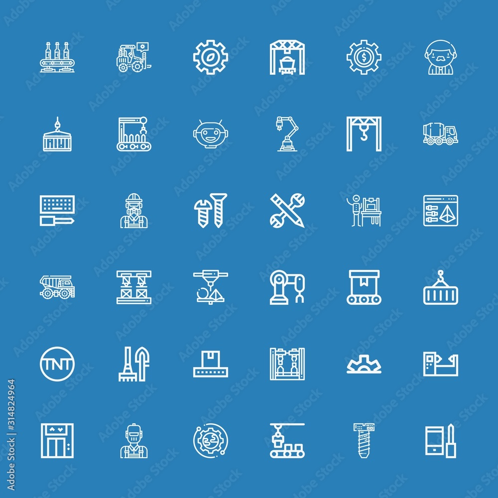 Editable 36 machinery icons for web and mobile Editable 36 machinery icons for web and mobile