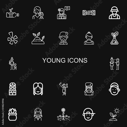 Editable 22 young icons for web and mobile