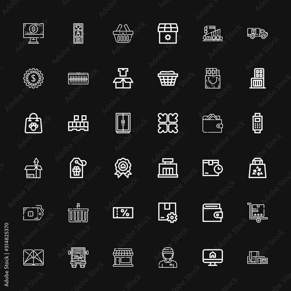 Editable 36 retail icons for web and mobile Editable 36 retail icons for web and mobile