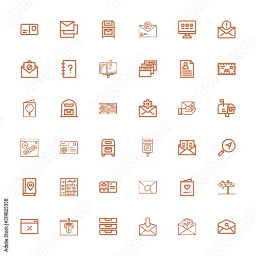 Editable 36 address icons for web and mobile