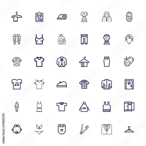 Editable 36 clothes icons for web and mobile