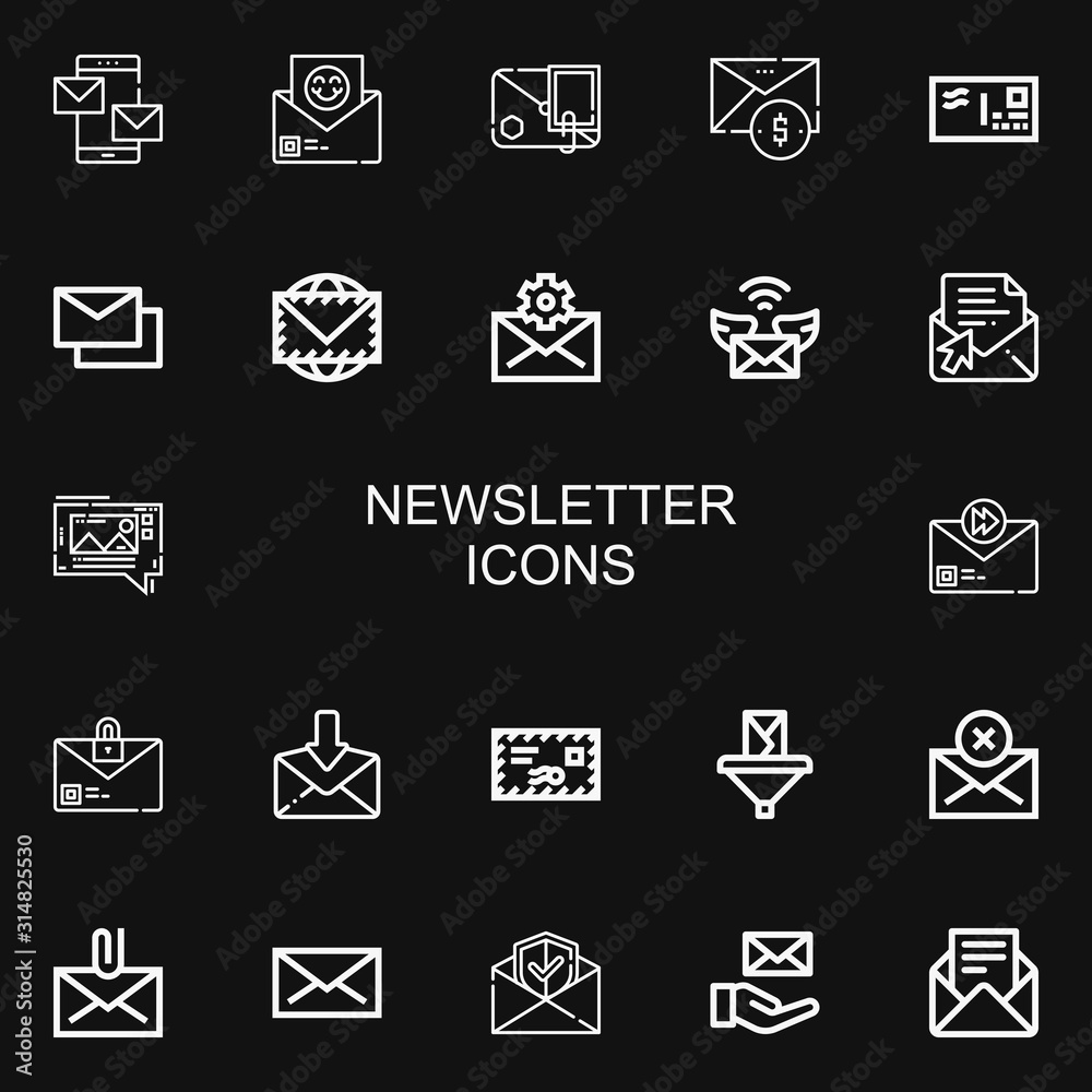 Editable 22 newsletter icons for web and mobile Editable 22 newsletter icons for web and mobile