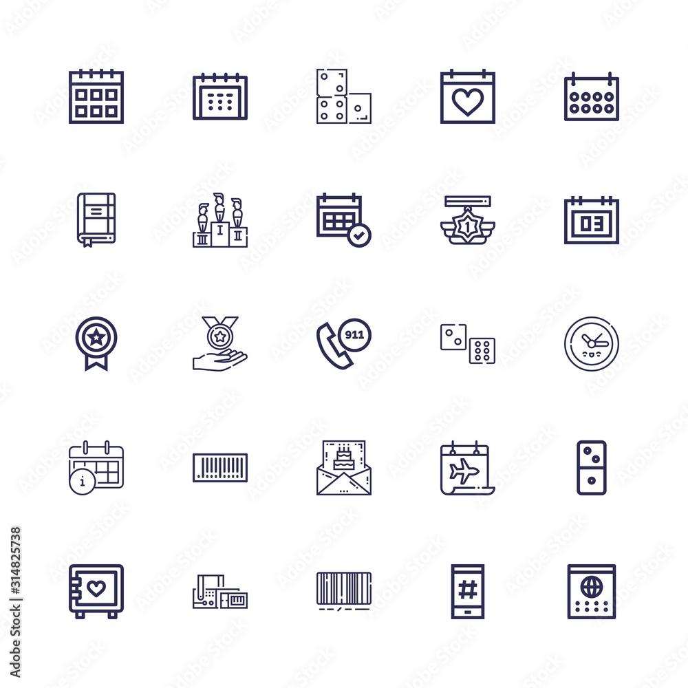 Fototapeta premium Editable 25 number icons for web and mobile