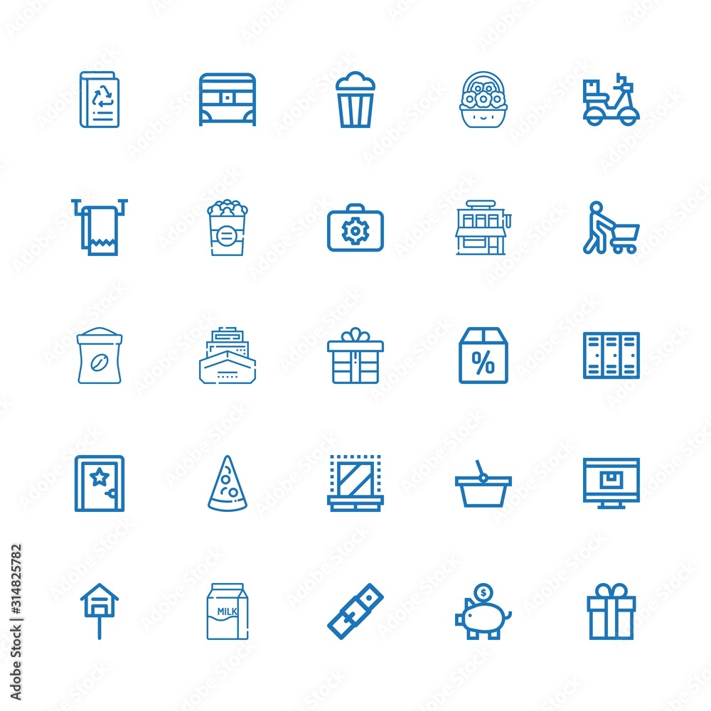 Editable 25 box icons for web and mobile