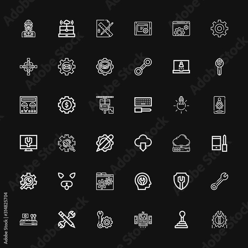 Editable 36 settings icons for web and mobile