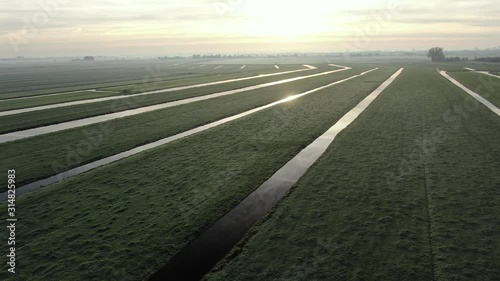 Arial view of farm land in Holland. photo