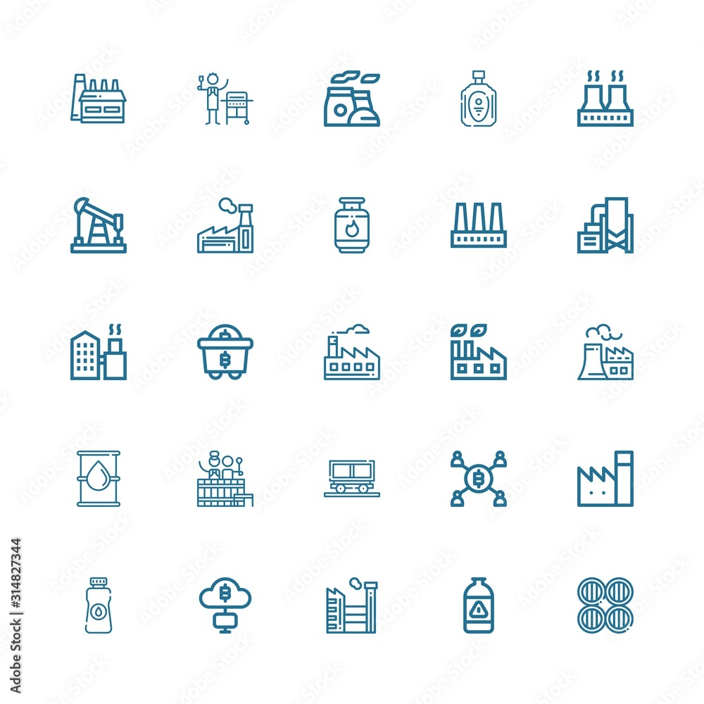 Editable 25 refinery icons for web and mobile