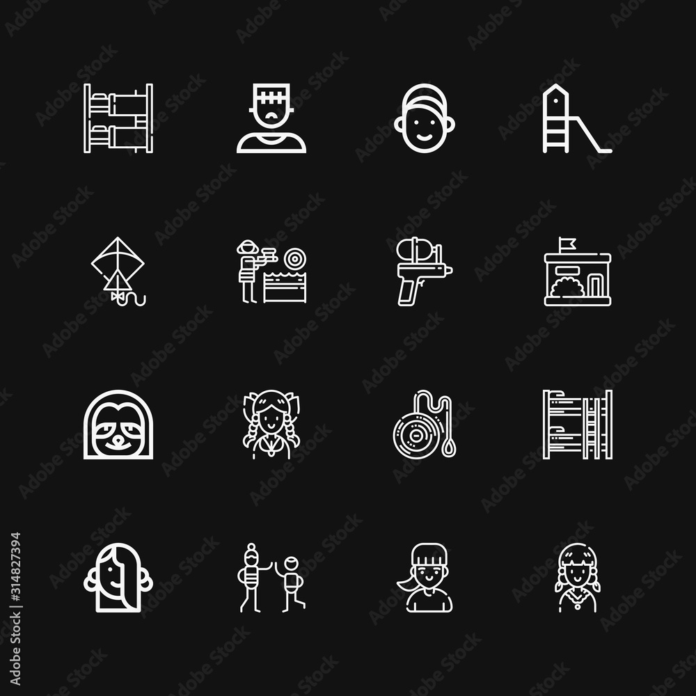 Editable 16 children icons for web and mobile Editable 16 children icons for web and mobile